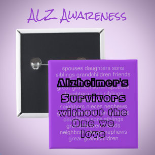 ALZ Purple Alzheimers Disease Awareness Survivors Button
