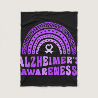 Alzheimer&#39;s Awareness Cute Purple Elephant Rai Fleece Blanket