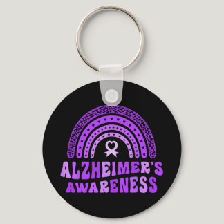 Alzheimer&#39;s Awareness Cute Purple Elephant Rai Keychain