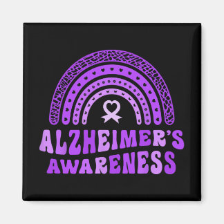 Alzheimer's Awareness Cute Purple Elephant Rai Magnet