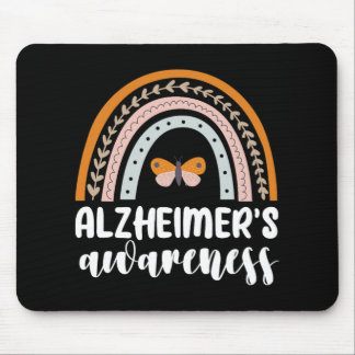 Alzheimer&#39;s Awareness Dementia Rainbow Butterf Mouse Pad