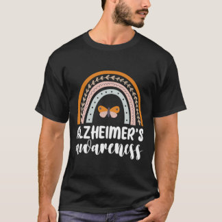 Alzheimer&#39;s Awareness Dementia Rainbow Butterf T-Shirt
