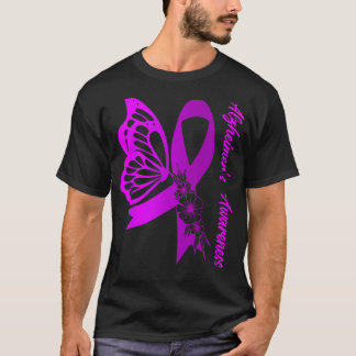 Alzheimer Awareness Butterfly Ribbon The End Of Al T-Shirt