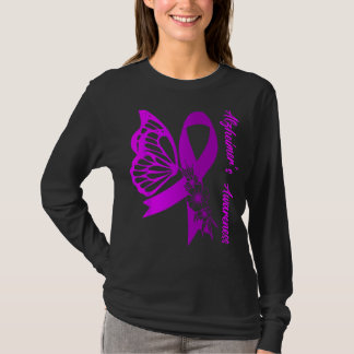 Alzheimer Awareness Butterfly Ribbon The End Of Al T-Shirt