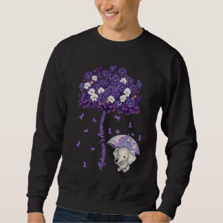 Alzheimer Awareness Cute Elephant Forget Me Not Fl Sweatshirt