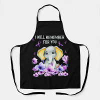 Alzheimer Awareness Cute Elephant I Will Remember 