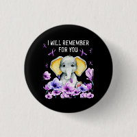 Alzheimer Awareness Cute Elephant I Will Remember