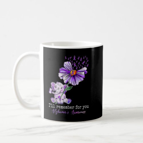 Alzheimer Awareness Cute Elephant I Will Remember  Coffee Mug