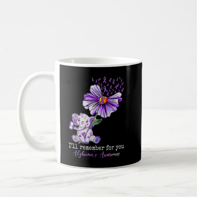 Alzheimer Awareness Cute Elephant I Will Remember  Coffee Mug (Left)