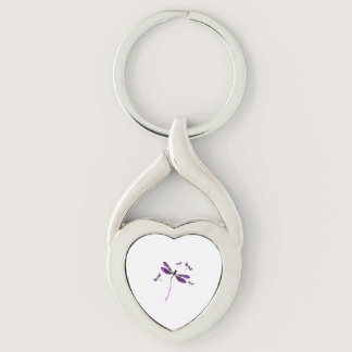 Alzheimer Awareness Dragonfly Gift Keychain