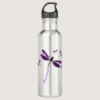 Alzheimer Awareness Dragonfly Gift Stainless Steel Water Bottle