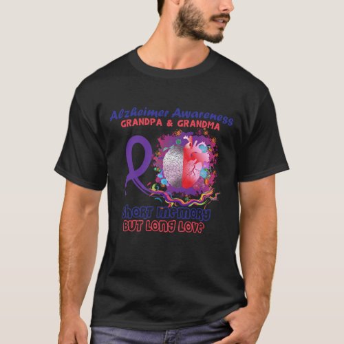 Alzheimer Awareness Grandpa and Grandma  T_Shirt