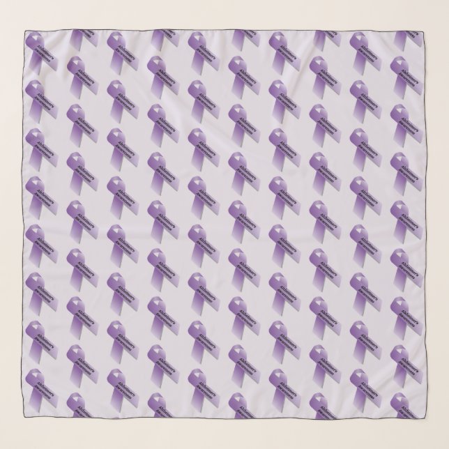 Alzheimer Awareness Ribbon  Scarf (Front)