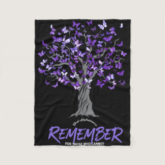 Alzheimer Awareness Tee For Men And Women Purple B Fleece Blanket