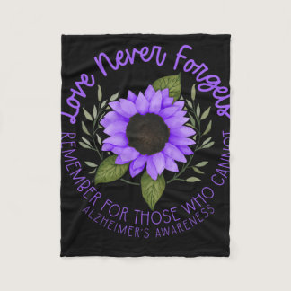 Alzheimer Awareness Tee For Men And Women Purple S Fleece Blanket