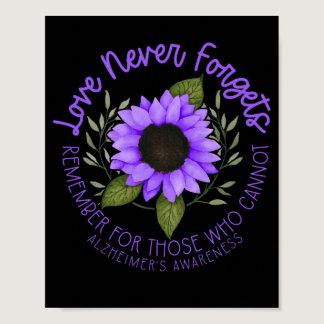 Alzheimer Awareness Tee For Men And Women Purple S Poster