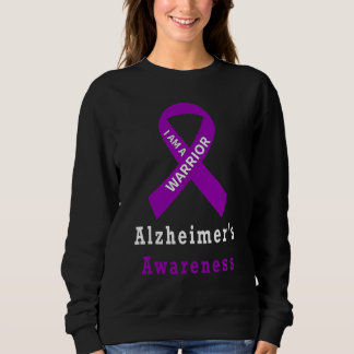 Alzheimer Awareness Warrior Purple Ribbon Support Sweatshirt