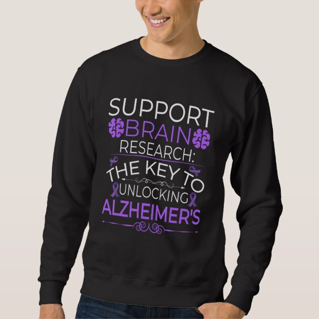 Alzheimer Brain Injury Design Purple Alzheimers Aw Sweatshirt (Front)