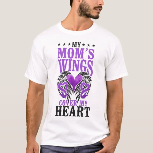 Alzheimer Dementia My Moms Wings Cover My Heart T_Shirt