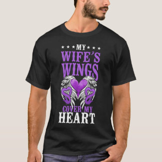 Alzheimer Dementia My Wife's Wings Cover My Heart T-Shirt