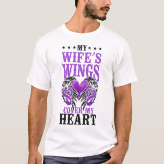 Alzheimer Dementia My Wife's Wings Cover My Heart T-Shirt