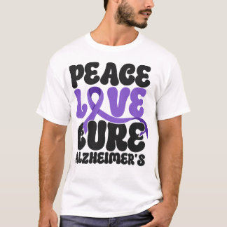 Alzheimer Dementia Peace Love Cure Alzheimer's T-Shirt