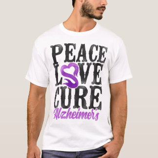 Alzheimer Dementia Peace Love Cure Alzheimer's T-Shirt