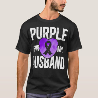 Alzheimer Dementia Purple For My Husband Husband T-Shirt