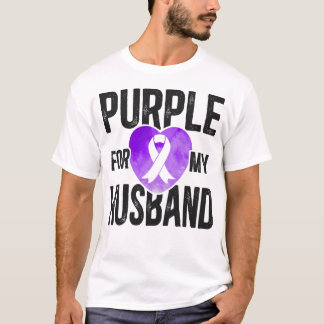 Alzheimer Dementia Purple For My Husband Husband T-Shirt