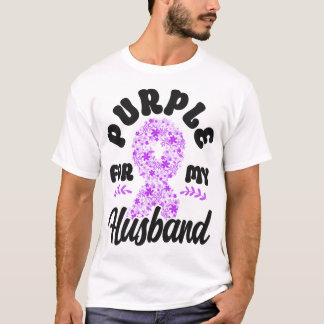 Alzheimer Dementia Purple For My Husband Husband T-Shirt