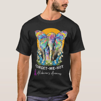 Alzheimer Elephant Forget-me-not Alzheimer Awarene T-Shirt