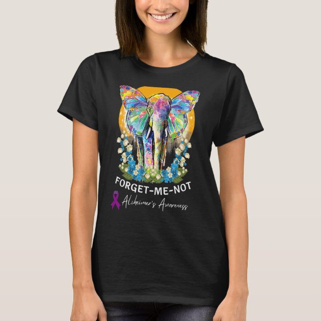 Alzheimer Elephant Forget me not Alzheimeru2019s A T-Shirt (Front)