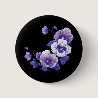 Alzheimer Purple Floral Pansy Alzheimer&#39;s Awar Button
