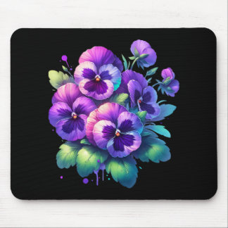 Alzheimer Purple Floral Pansy Dementia Alzheimer&# Mouse Pad