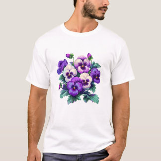 Alzheimer Purple Floral Pansy Dementia Alzheimer's T-Shirt