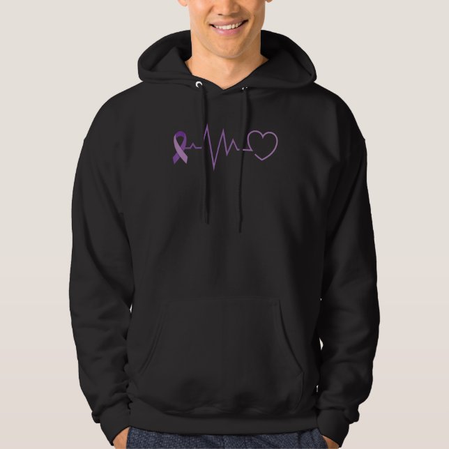 Alzheimer s Awareness Purple American Flag Awarene Hoodie (Front)