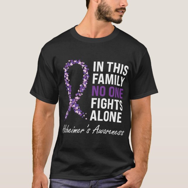 Alzheimer_s Awareness Purple Ribbon Dementia Mom D T-Shirt (Front)