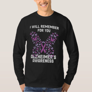 Alzheimer s Awareness Ribbon Purple Butterflies T-Shirt