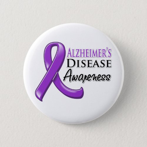 Alzheimers Disease Awareness Ribbon Pinback Button