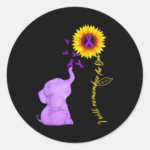 Alzheimerheimer Awareness I Will Remember For You  Classic Round Sticker