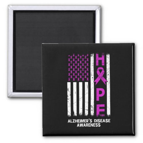 Alzheimerheimer Disease Awareness American Flag Me Magnet