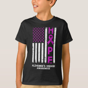 Alzheimerheimer Disease Awareness American Flag Me T-Shirt
