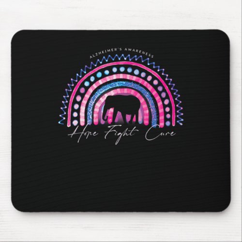 Alzheimerheimer End Awareness Rainbow Elephant  Mouse Pad