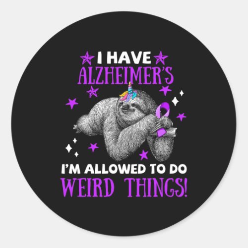 Alzheimerheimer S Awareness Apparel I Allow To Do  Classic Round Sticker