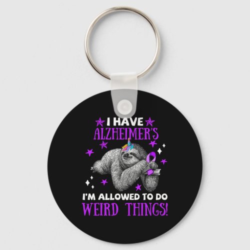 Alzheimerheimer S Awareness Apparel I Allow To Do  Keychain