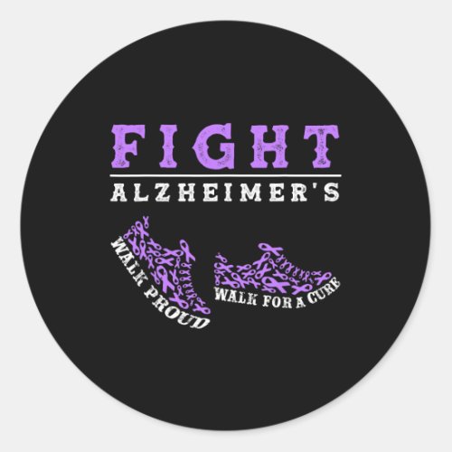 Alzheimerheimers Awareness Heimer Warrior Men Wom Classic Round Sticker