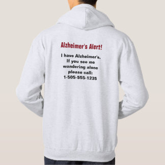 Alzheimer's Alert with Personalized Phone Number Hoodie