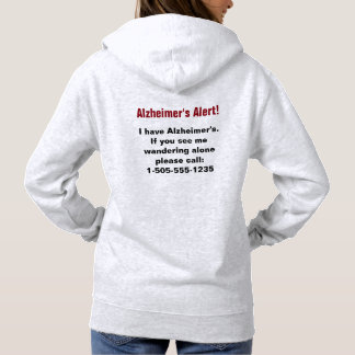 Alzheimer's Alert with Personalized Phone Number Hoodie