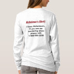 Alzheimer's Alert with Personalized Phone Number T-Shirt