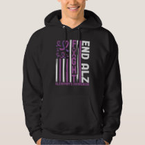 Alzheimers American Flag End Alz Alzheimer's Aware Hoodie